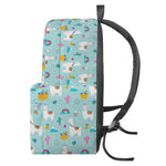 Happy Llama And Cactus Pattern Print Backpack