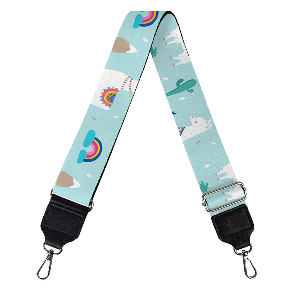 Happy Llama And Cactus Pattern Print Bag Strap