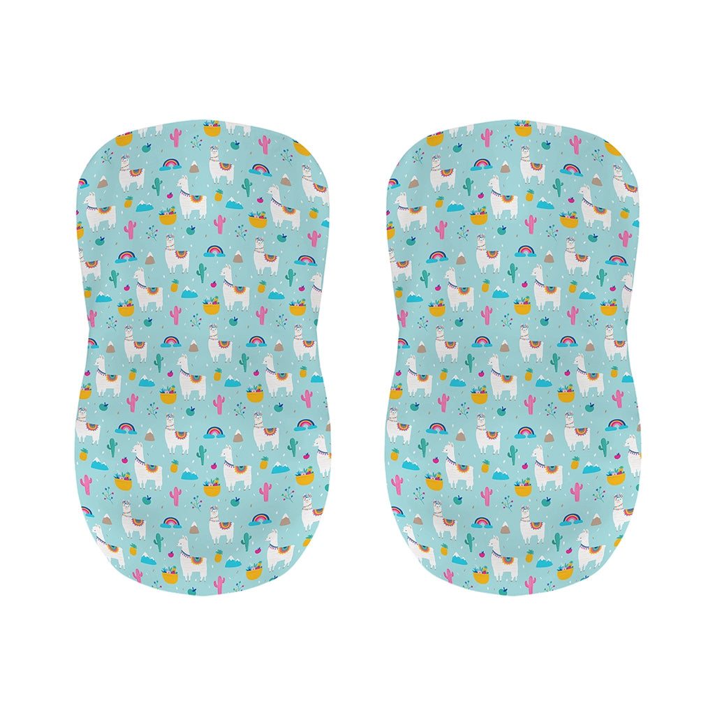 Happy Llama And Cactus Pattern Print Bar Stool Covers
