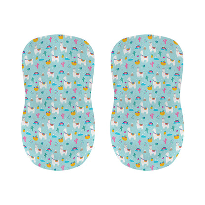 Happy Llama And Cactus Pattern Print Bar Stool Covers