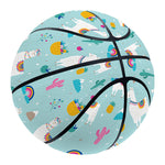 Happy Llama And Cactus Pattern Print Basketball