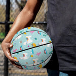 Happy Llama And Cactus Pattern Print Basketball
