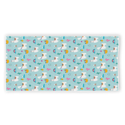 Happy Llama And Cactus Pattern Print Beach Towel
