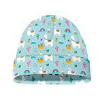 Happy Llama And Cactus Pattern Print Beanie