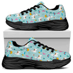 Happy Llama And Cactus Pattern Print Black Chunky Shoes
