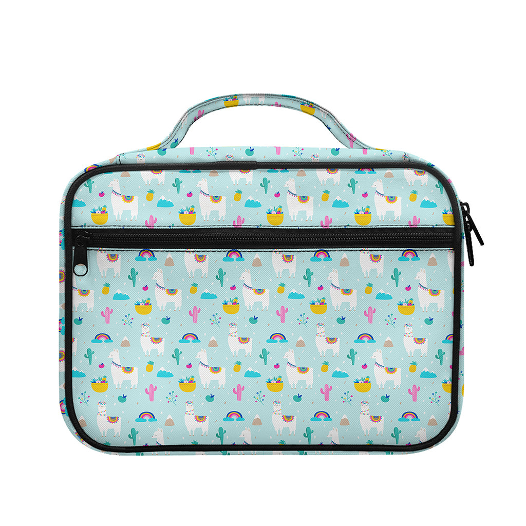Happy Llama And Cactus Pattern Print Briefcase Bible Bag
