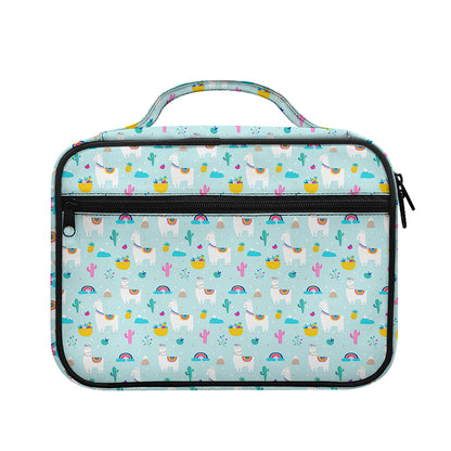 Happy Llama And Cactus Pattern Print Briefcase Bible Bag