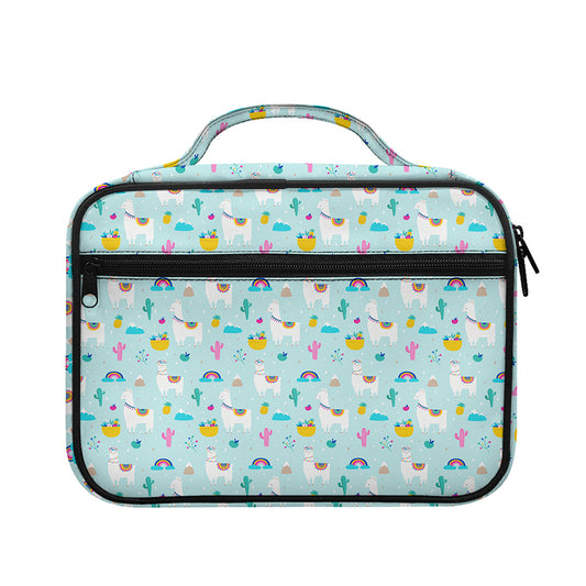Happy Llama And Cactus Pattern Print Briefcase Bible Bag