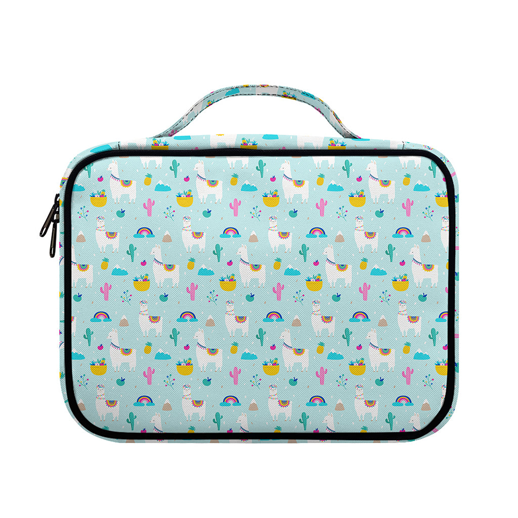 Happy Llama And Cactus Pattern Print Briefcase Bible Bag