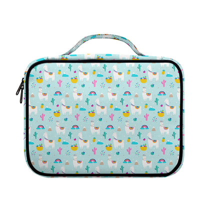 Happy Llama And Cactus Pattern Print Briefcase Bible Bag