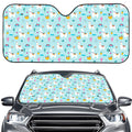 Happy Llama And Cactus Pattern Print Car Windshield Sun Shade