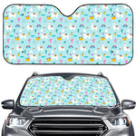 Happy Llama And Cactus Pattern Print Car Windshield Sun Shade