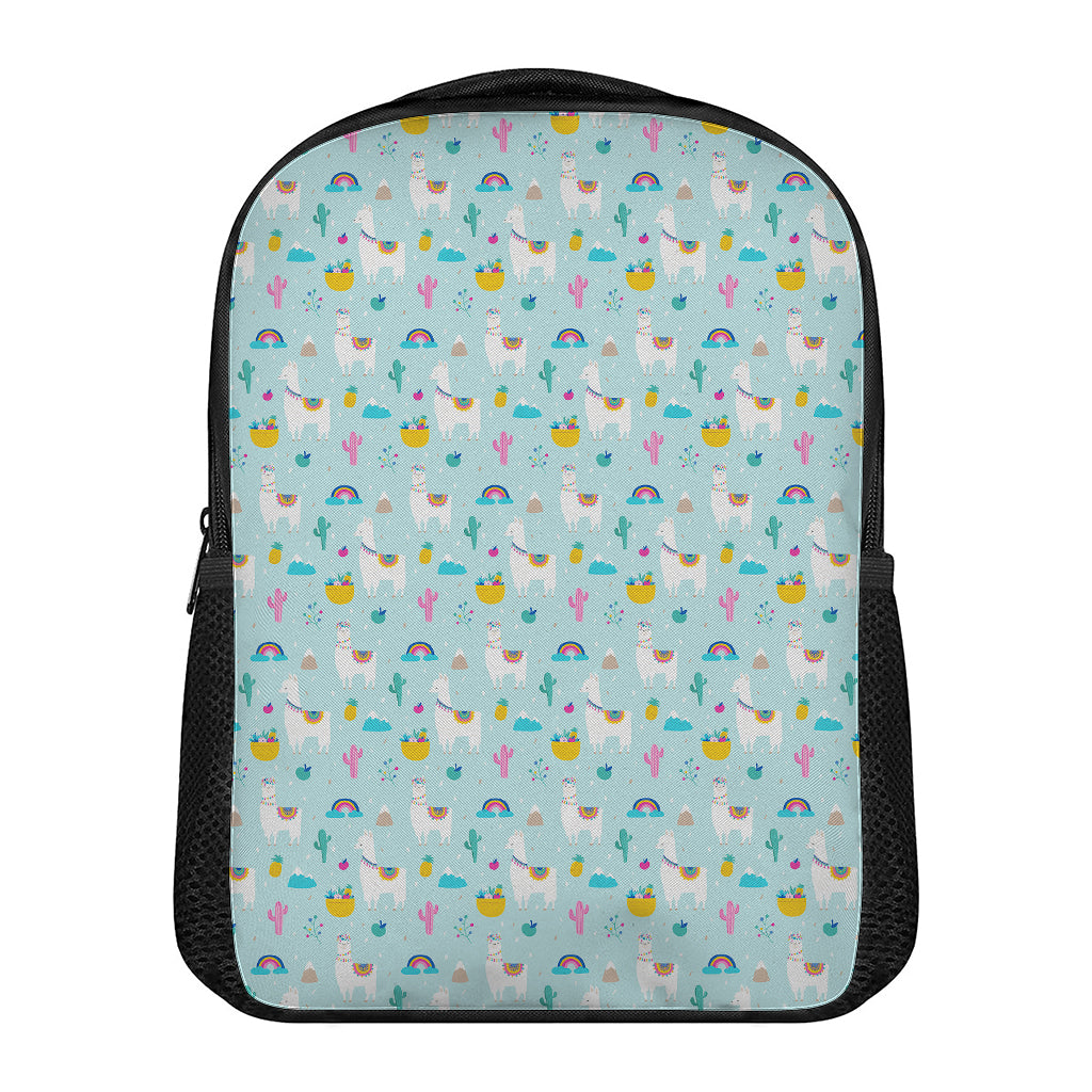 Happy Llama And Cactus Pattern Print Casual Backpack