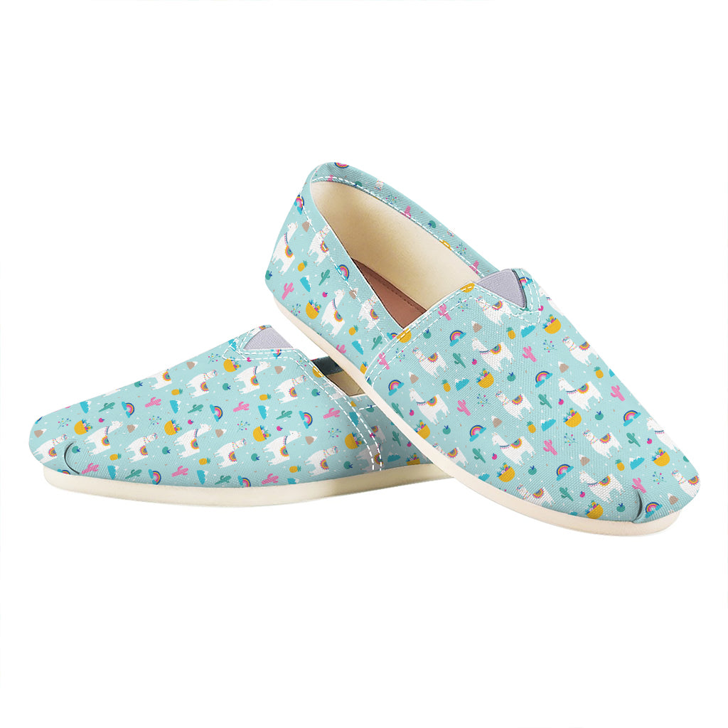 Happy Llama And Cactus Pattern Print Casual Shoes