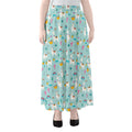 Happy Llama And Cactus Pattern Print Chiffon Maxi Skirt