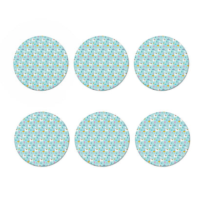 Happy Llama And Cactus Pattern Print Coaster Set