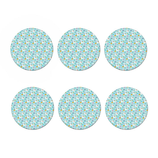 Happy Llama And Cactus Pattern Print Coaster Set