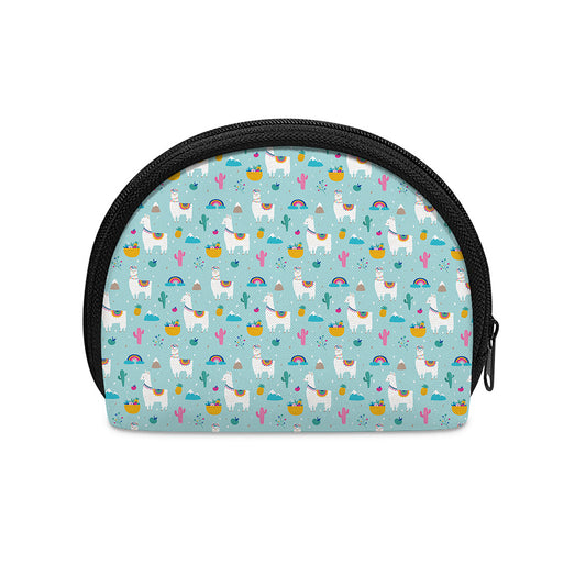 Happy Llama And Cactus Pattern Print Coin Purse