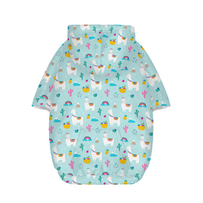 Happy Llama And Cactus Pattern Print Dog Zip Up Hoodie