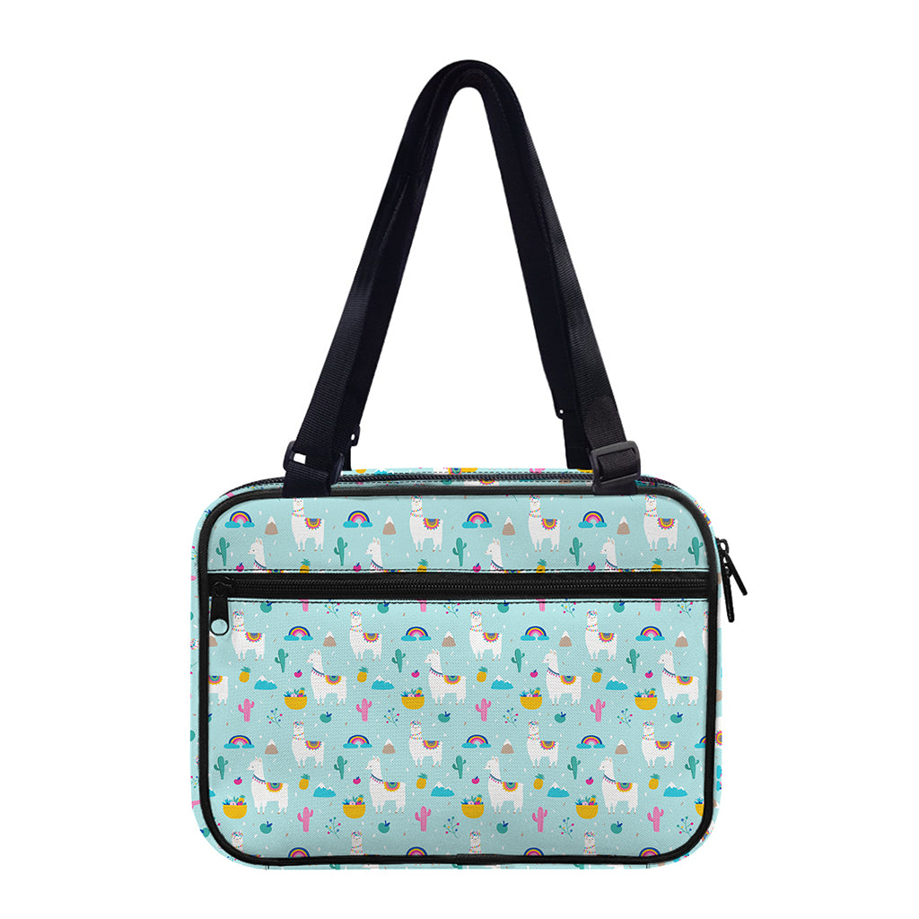 Happy Llama And Cactus Pattern Print Double Strap Bible Bag