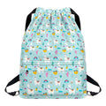 Happy Llama And Cactus Pattern Print Drawstring Backpack