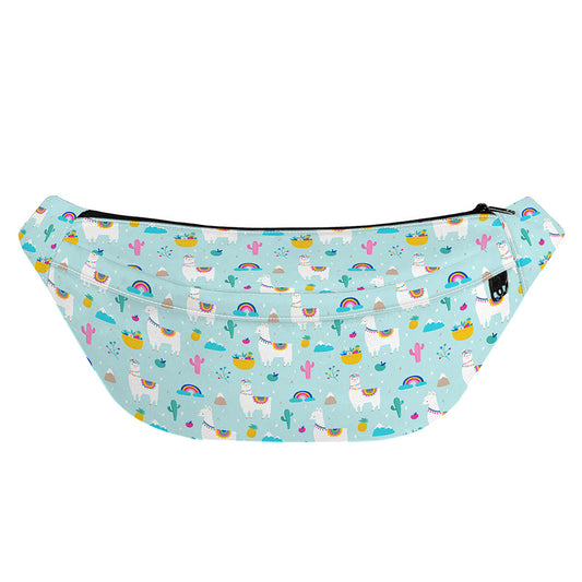 Happy Llama And Cactus Pattern Print Fanny Pack