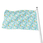 Happy Llama And Cactus Pattern Print Flag