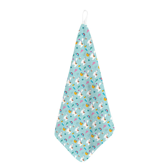 Happy Llama And Cactus Pattern Print Hand Towel