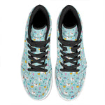 Happy Llama And Cactus Pattern Print High Top Leather Sneakers