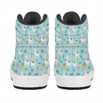 Happy Llama And Cactus Pattern Print High Top Leather Sneakers