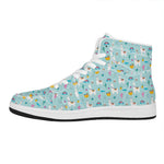 Happy Llama And Cactus Pattern Print High Top Leather Sneakers