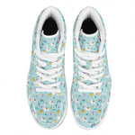 Happy Llama And Cactus Pattern Print High Top Leather Sneakers
