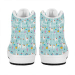 Happy Llama And Cactus Pattern Print High Top Leather Sneakers