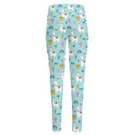Happy Llama And Cactus Pattern Print High-Waisted Pocket Leggings