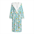 Happy Llama And Cactus Pattern Print Hooded Bathrobe