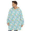 Happy Llama And Cactus Pattern Print Hoodie Blanket
