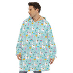 Happy Llama And Cactus Pattern Print Hoodie Blanket