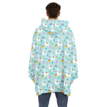 Happy Llama And Cactus Pattern Print Hoodie Blanket