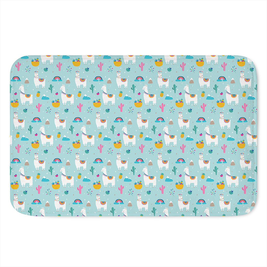 Happy Llama And Cactus Pattern Print Indoor Door Mat