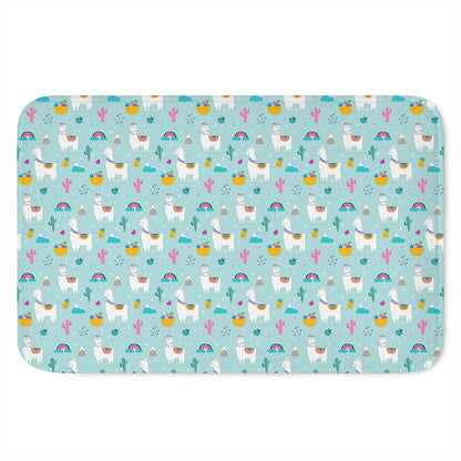 Happy Llama And Cactus Pattern Print Indoor Door Mat