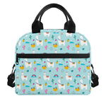 Happy Llama And Cactus Pattern Print Insulated Lunch Bag