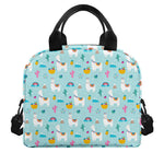 Happy Llama And Cactus Pattern Print Insulated Lunch Bag