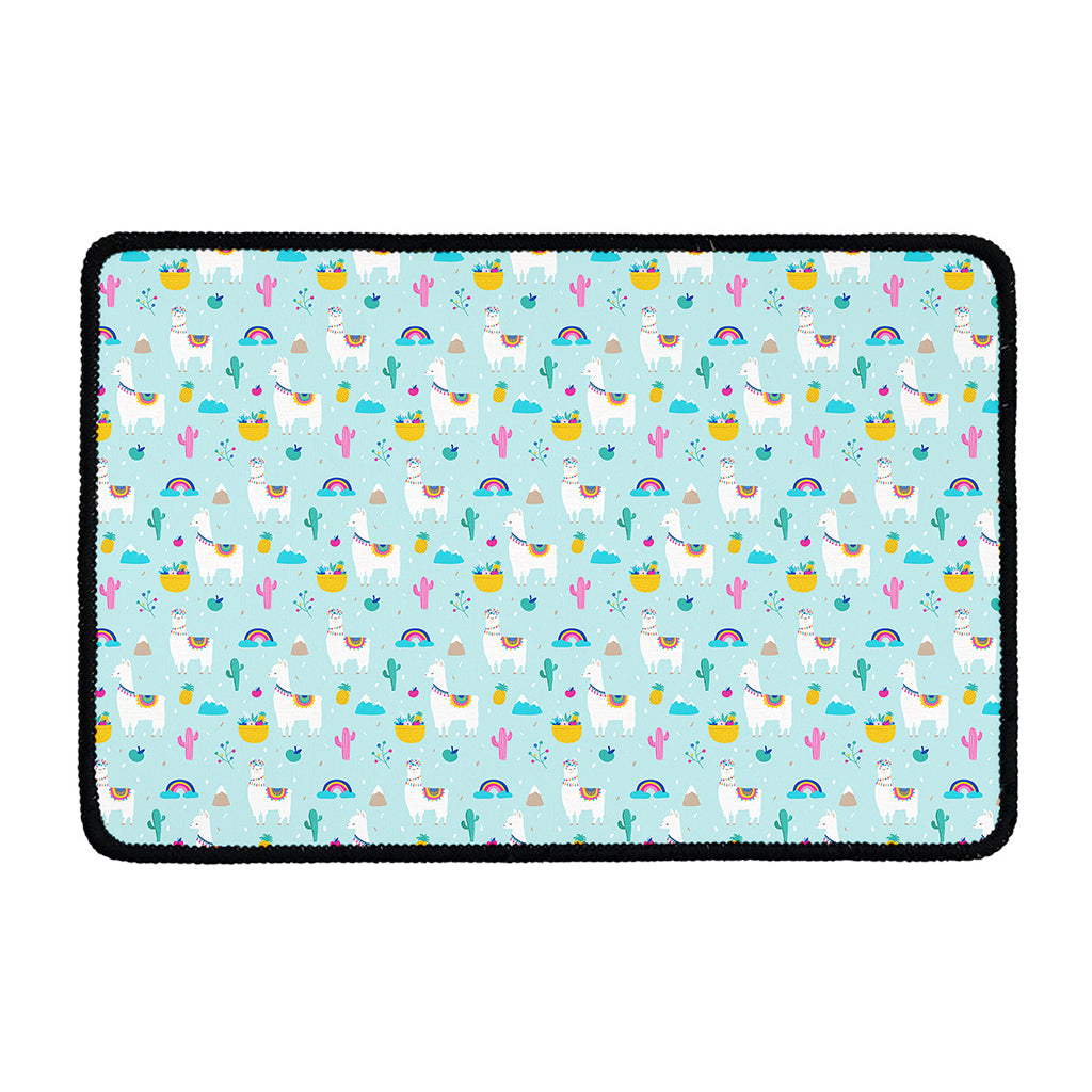 Happy Llama And Cactus Pattern Print Kitchen Mat