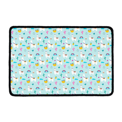Happy Llama And Cactus Pattern Print Kitchen Mat
