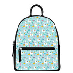 Happy Llama And Cactus Pattern Print Leather Backpack
