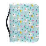 Happy Llama And Cactus Pattern Print Leather Bible Cover