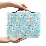 Happy Llama And Cactus Pattern Print Leather Bible Cover