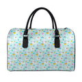 Happy Llama And Cactus Pattern Print Leather Duffel Bag