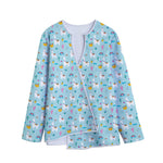 Happy Llama And Cactus Pattern Print Long Sleeve Short Coat
