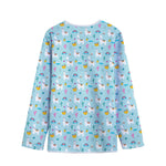 Happy Llama And Cactus Pattern Print Long Sleeve Short Coat